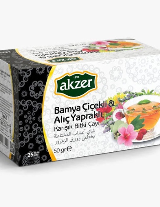 Akzer Bamya Çiçekli Alıç Yapraklı Çay 25 Adet